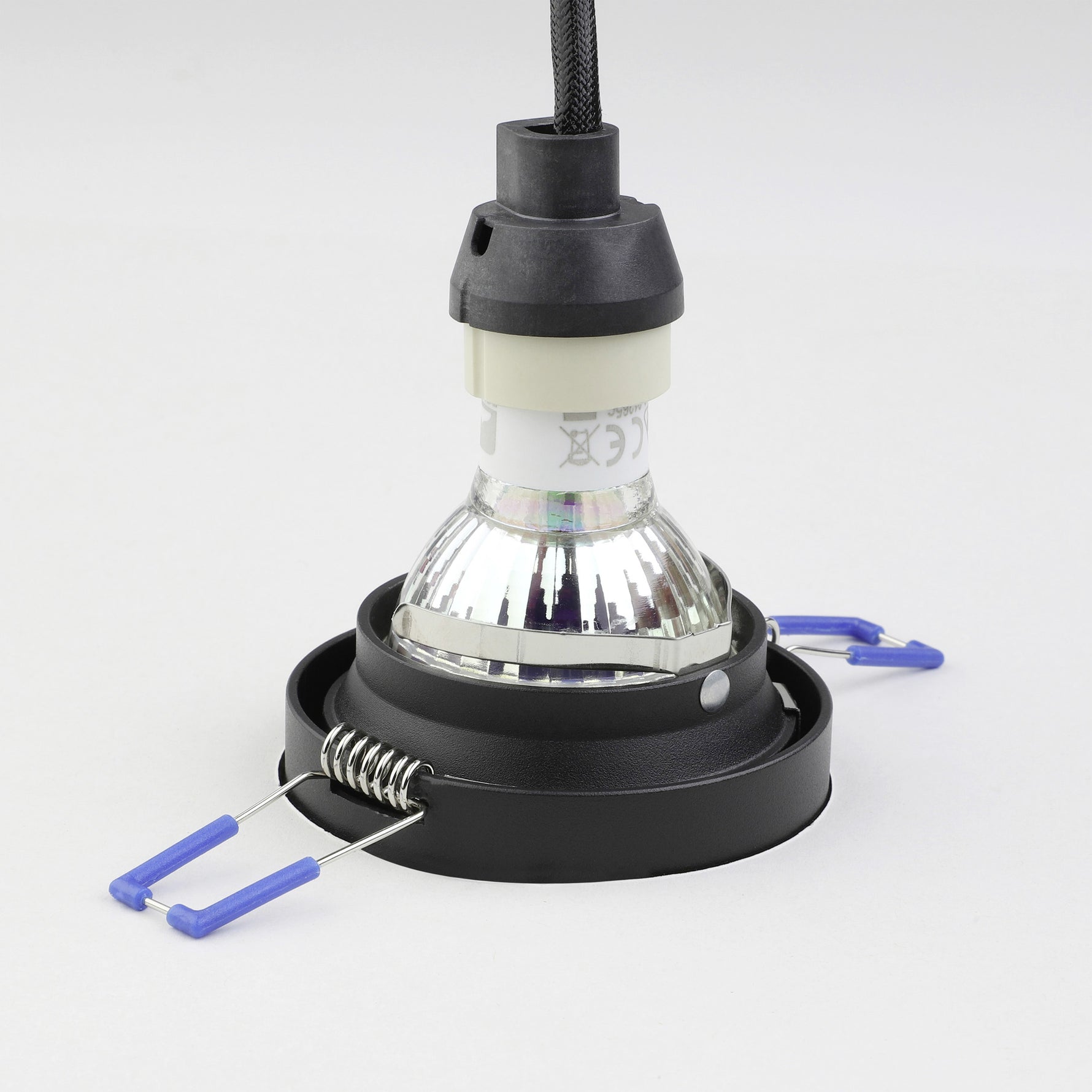 Eglo EU Carosso Black Aluminium Recessed Light, 9.3cm product image - Endon Lighting from First Light Direct with great prices and fast UK delivery