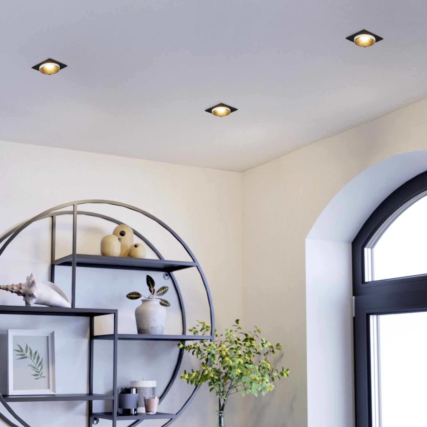 Eglo EU Carosso Black/White Aluminium Recessed Light, 9.3cm product image - Endon Lighting from First Light Direct with great prices and fast UK delivery