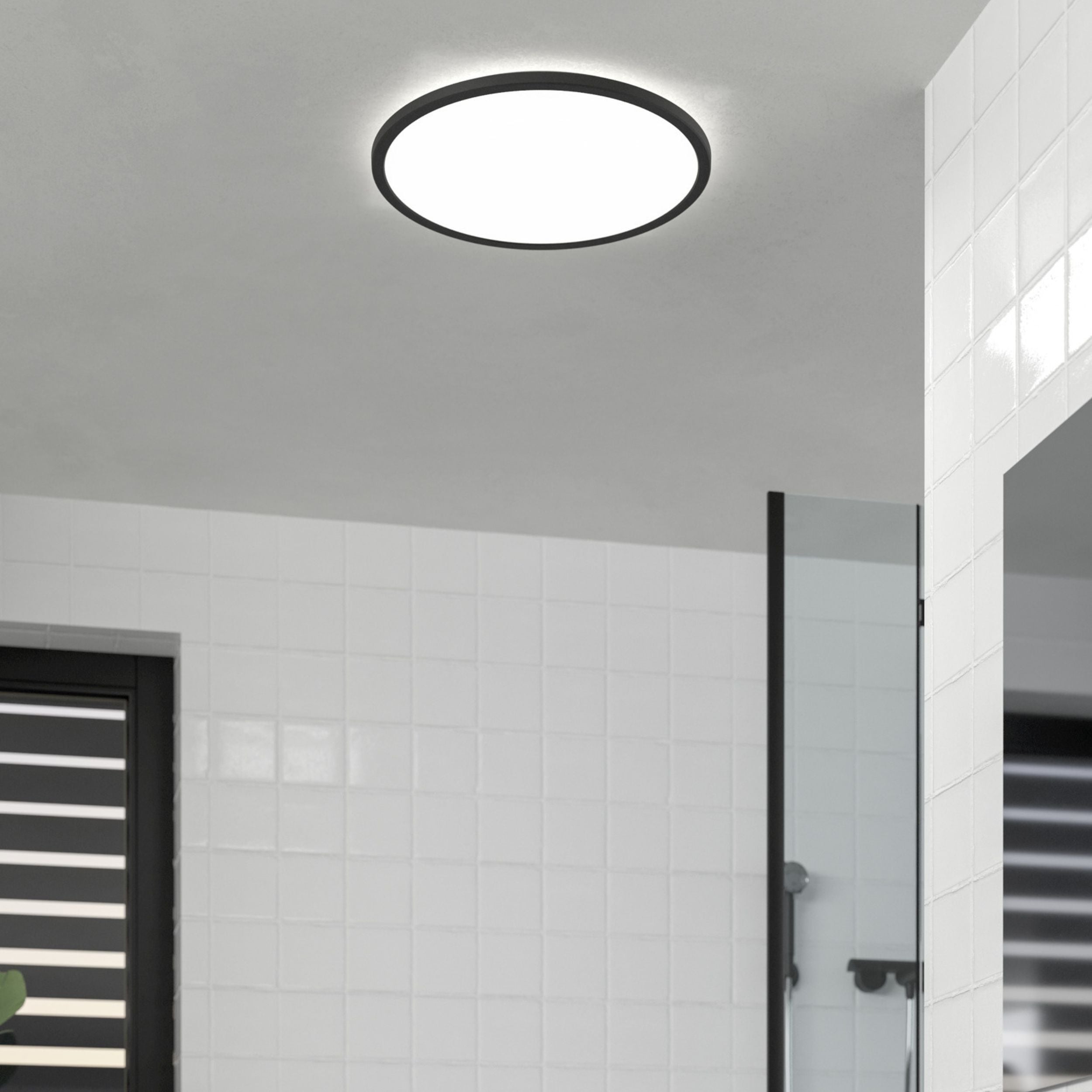 Eglo EU Salobrena 1 Modern Black LED Ceiling Light, 30cm product image - Endon Lighting from First Light Direct with great prices and fast UK delivery