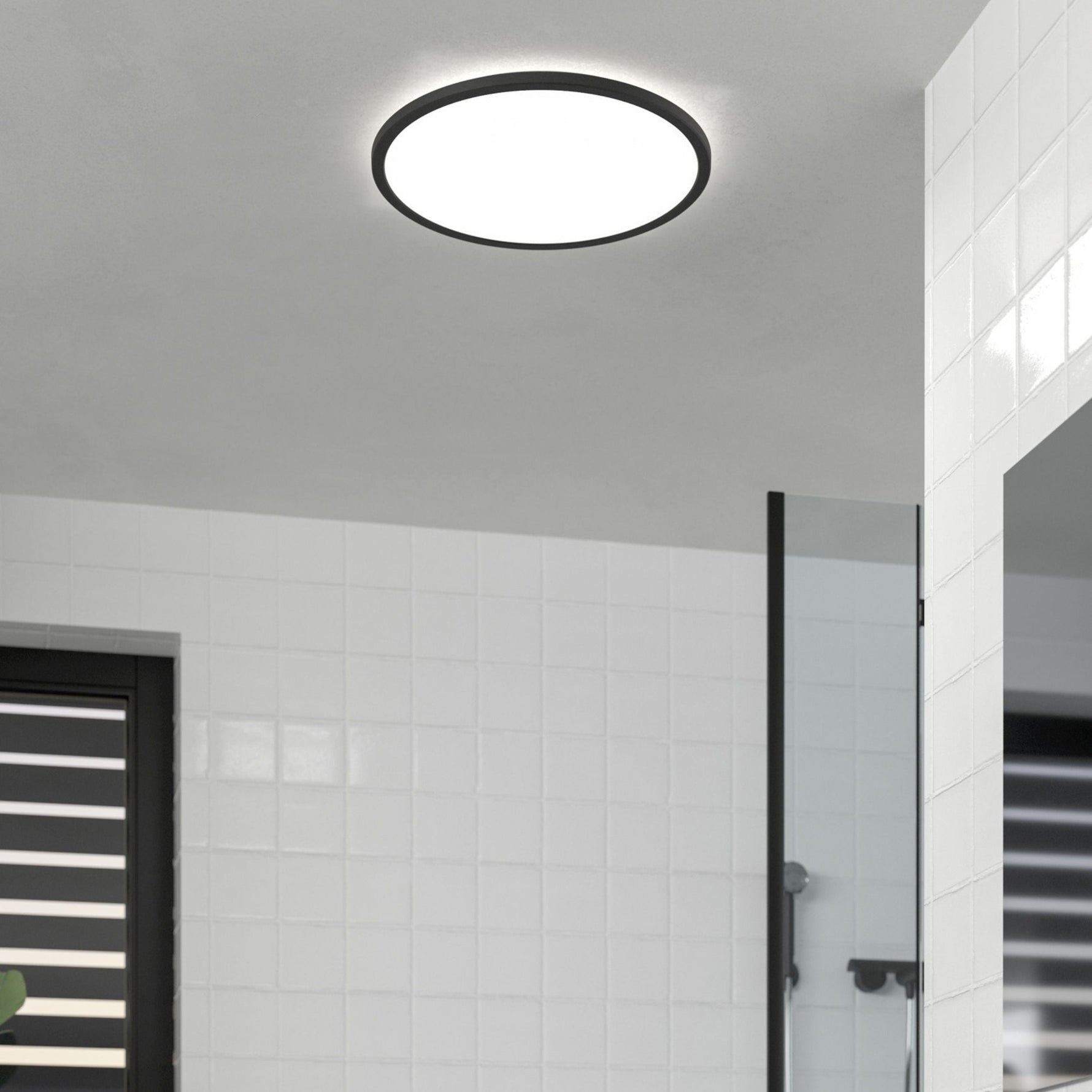 Eglo EU Salobrena 1 Modern Black LED Ceiling Light, 30cm product image - Endon Lighting from First Light Direct with great prices and fast UK delivery
