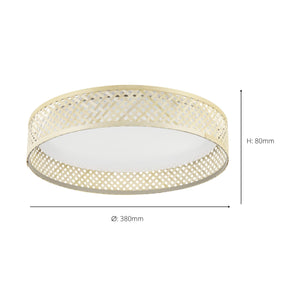 Eglo EU Luppineria Light Wood & Steel LED Contemporary Ceiling Light