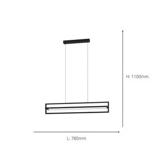 Eglo EU Siberia Modern Black Steel LED Pendant Light