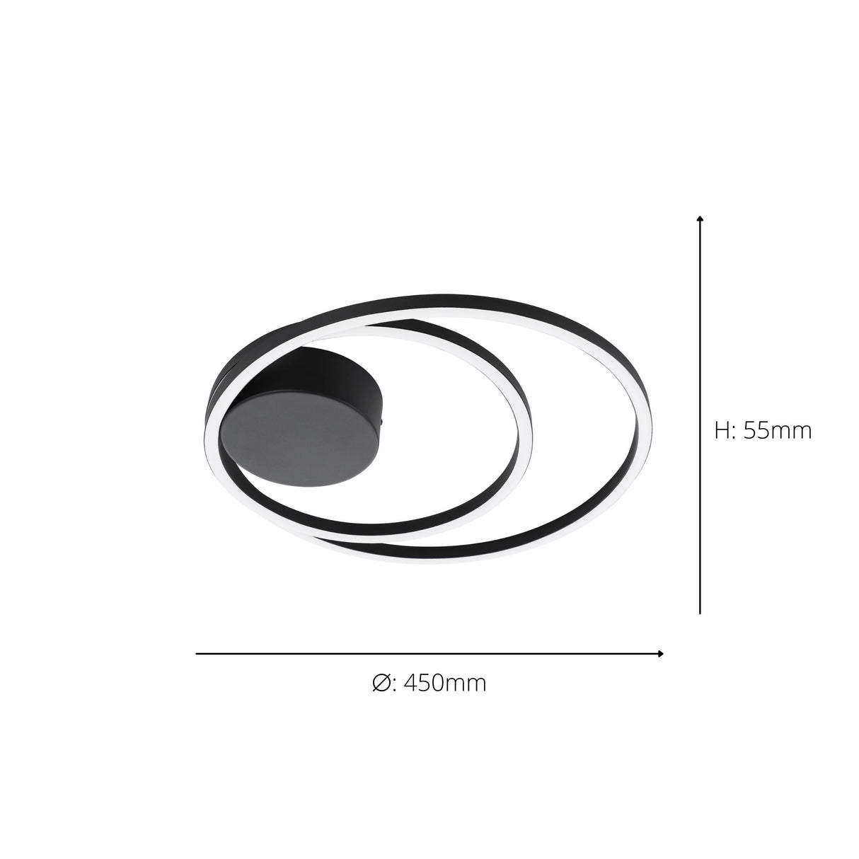 Eglo EU Ruotale Modern Black Steel LED Ceiling Light