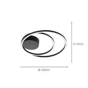 Eglo EU Ruotale Modern Black Steel LED Ceiling Light