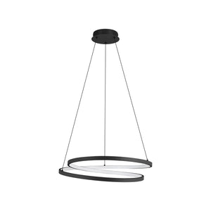 Eglo EU Ruotale Modern Black Steel LED Pendant Light, 55cm