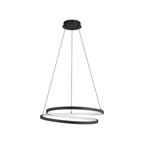 Eglo EU Ruotale Modern Black Steel LED Pendant Light, 55cm