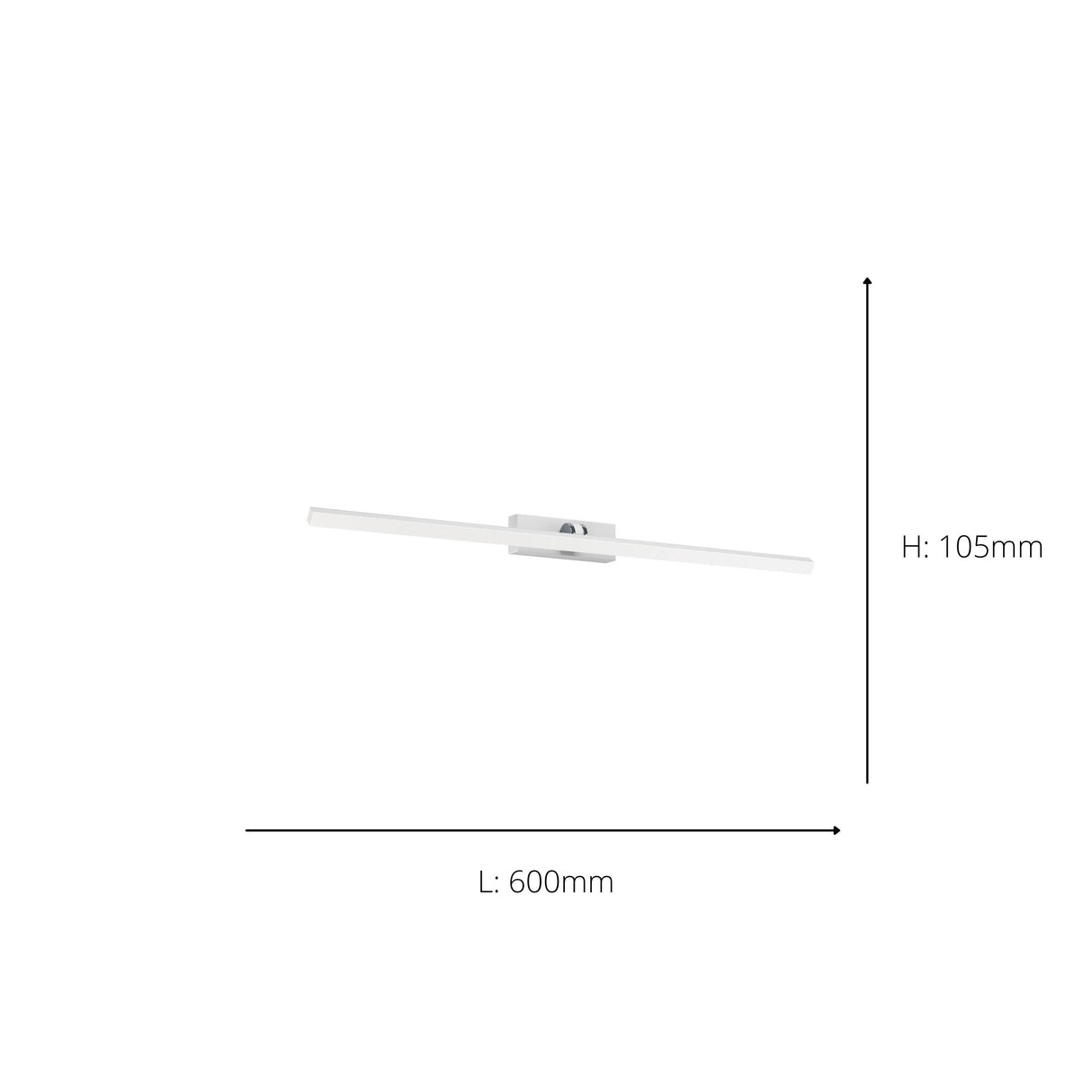 Eglo EU VERDELLO LED Bathroom Mirror Light – 600mm White & Chrome, Dual CCT, Rocker Switch, IP44