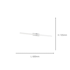 Eglo EU VERDELLO LED Bathroom Mirror Light – 600mm White & Chrome, Dual CCT, Rocker Switch, IP44