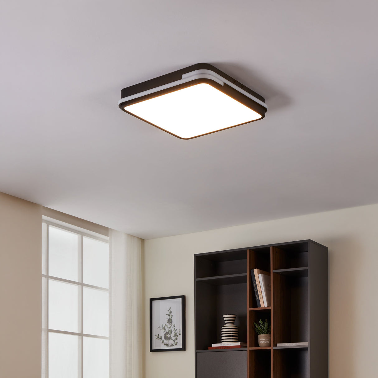 Eglo EU Genovese-Z Smart Control Aluminium & Steel Black Ceiling Light