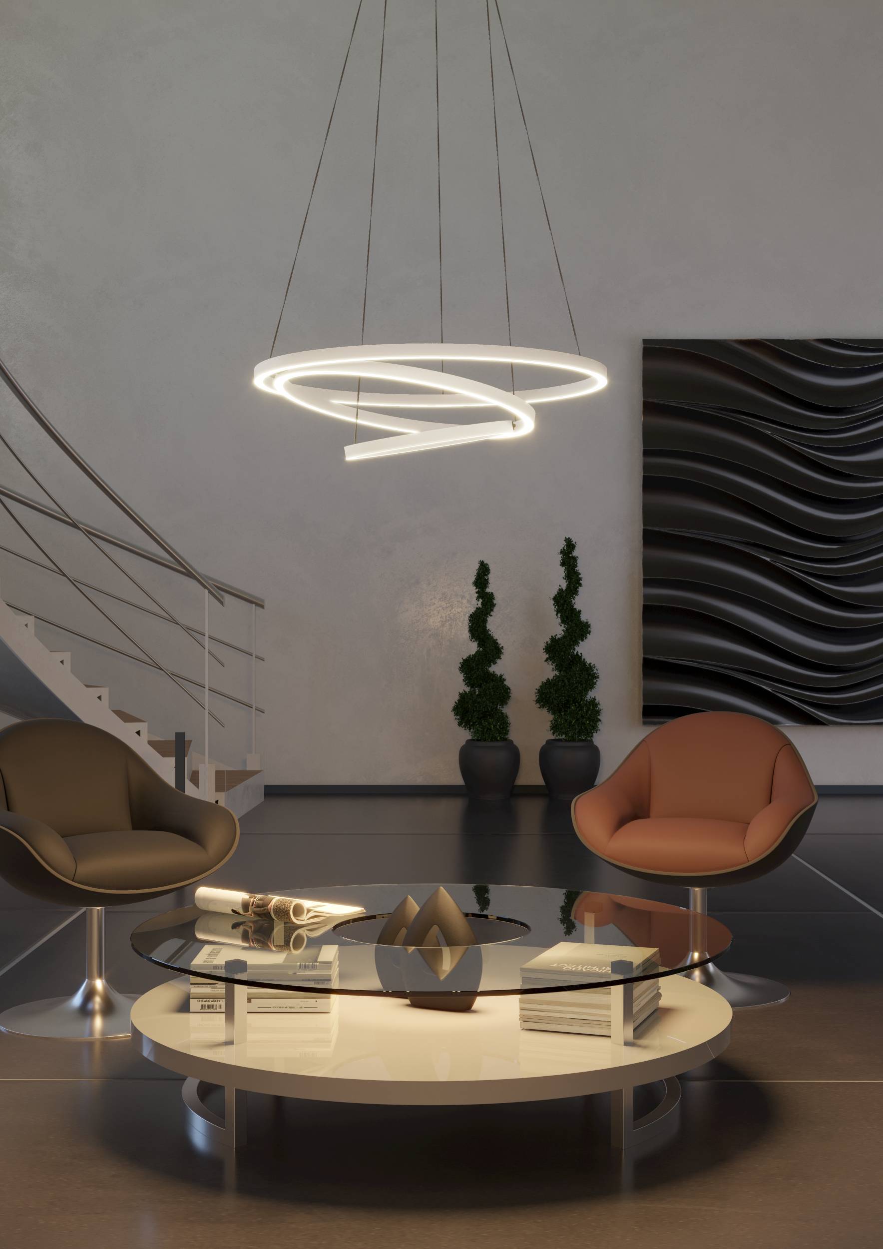 Eglo EU TRUPIANA Smart LED Ceiling Light – 587mm White, RGB + Tuneable White, Remote Control product image - Endon Lighting from First Light Direct with great prices and fast UK delivery