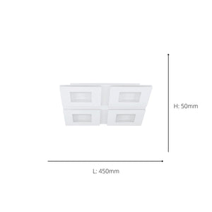 Eglo EU Padrogiano-Z Steel White LED Smart Control Ceiling Light