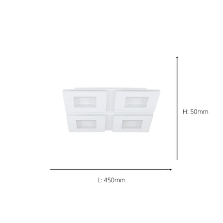 Eglo EU Padrogiano-Z Steel White LED Smart Control Ceiling Light