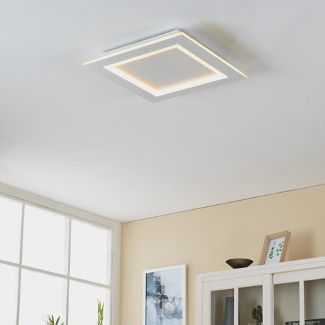 Eglo EU Padrogiano-Z Steel White LED Smart Control Flush Ceiling Light