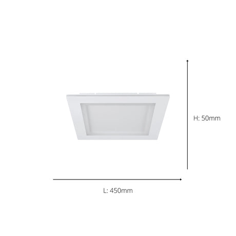 Eglo EU Padrogiano-Z Steel White LED Smart Control Flush Ceiling Light