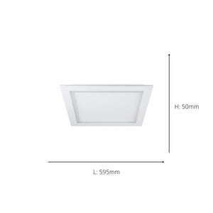 Eglo EU PADROGIANO?Z Smart LED Ceiling Panel – 595mm White, RGB + Tuneable White, App & Remote Control