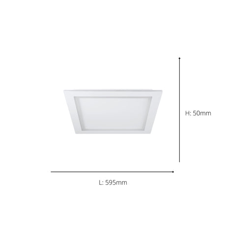 Eglo EU PADROGIANO?Z Smart LED Ceiling Panel – 595mm White, RGB + Tuneable White, App & Remote Control