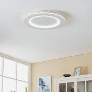 Eglo EU Padrogiano-Z Steel White LED Smart Control Rounded Flush Ceiling Light