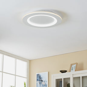 Eglo EU Padrogiano-Z Steel White LED Smart Control Rounded Flush Ceiling Light