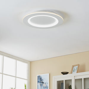 Eglo EU Padrogiano-Z Steel White LED Smart Control Rounded Flush Ceiling Light