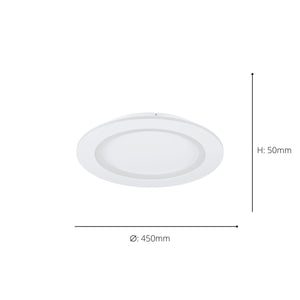 Eglo EU Padrogiano-Z Steel White LED Smart Control Rounded Flush Ceiling Light