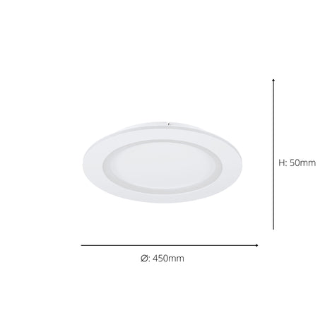 Eglo EU Padrogiano-Z Steel White LED Smart Control Rounded Flush Ceiling Light