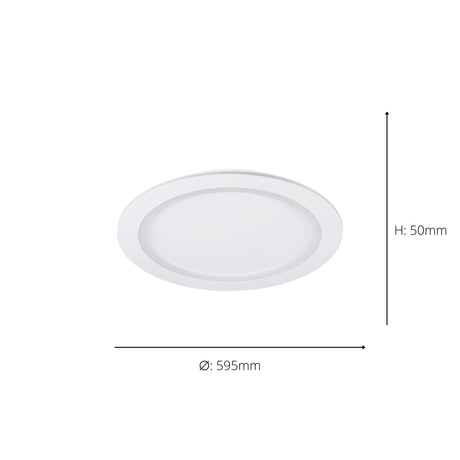 Eglo EU PADROGIANO?Z Smart LED Ceiling Light – 595mm White, RGB + Tuneable White, App & Remote Control