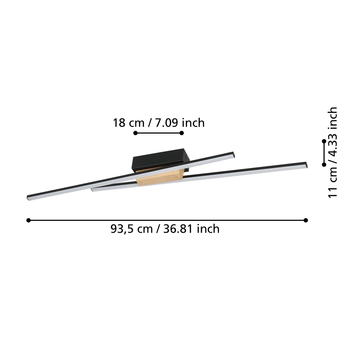 Eglo EU Panagria Modern LED Ceiling Light with Wooden Accents