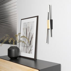 Eglo EU PANAGRIA LED Wall Light – Black & Wood Finish, Integrated LED, Warm White 3000K, 540mm Indoor Wall Light