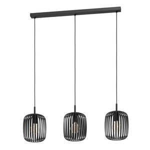 Eglo EU Romazzina Steel Black 3-Light Bar Pendant