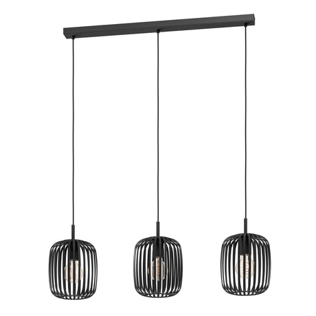 Eglo EU Romazzina Steel Black 3-Light Bar Pendant