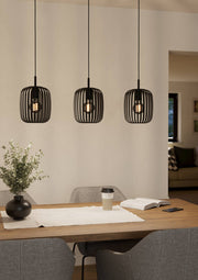 Eglo EU Romazzina Steel Black 3-Light Bar Pendant