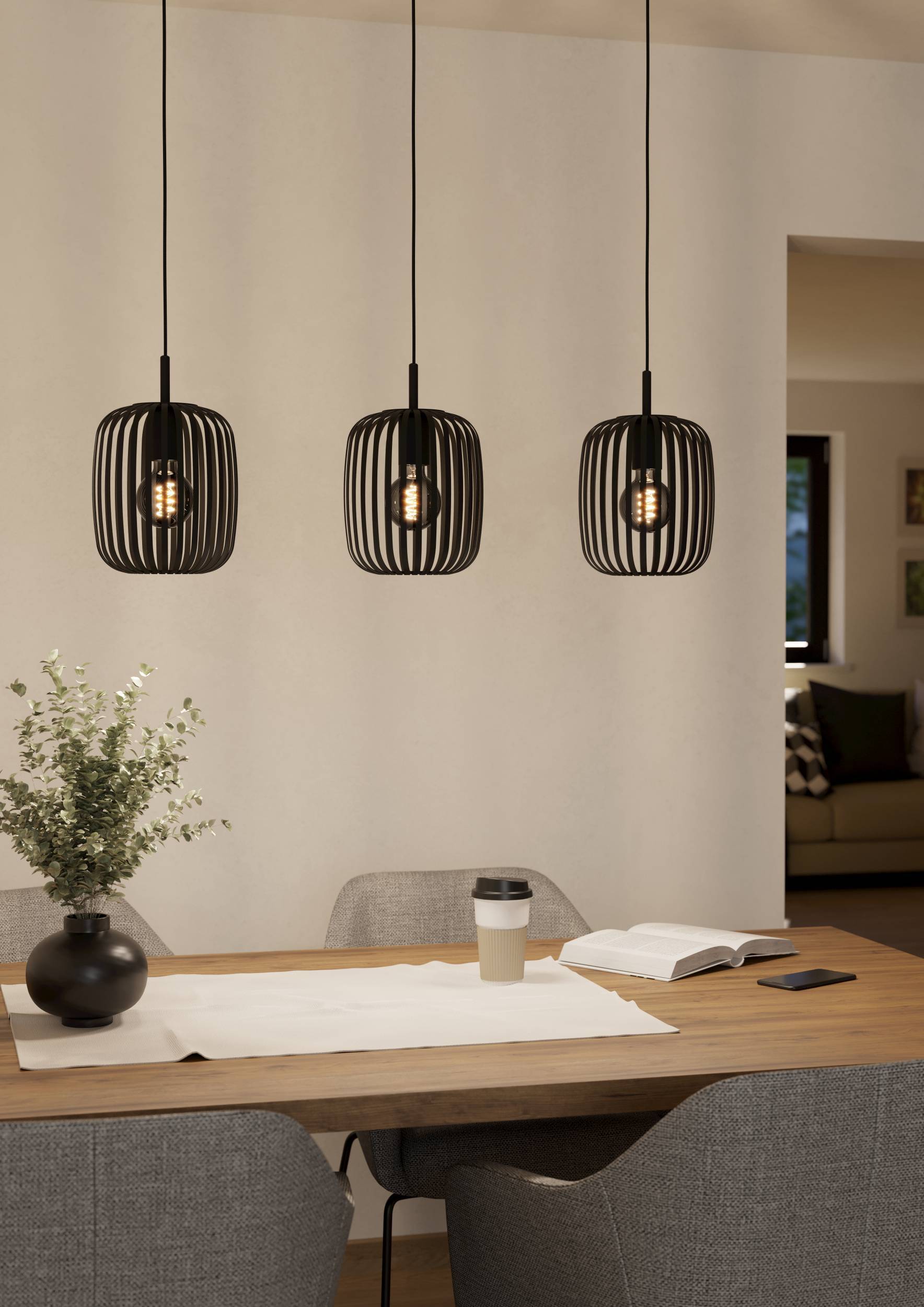 Eglo EU Maryvilla Gold & Clear 3-Light Pendant