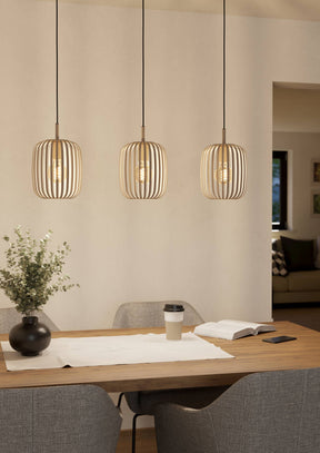 Eglo EU Romazzina Steel Sandy 3-Light Bar Pendant