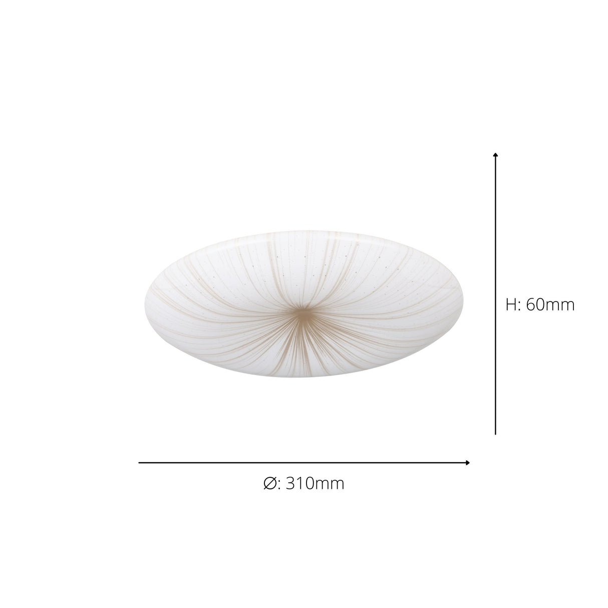 Eglo EU Nieves 1 White & Gold LED Ceiling Light, (D) 31cm
