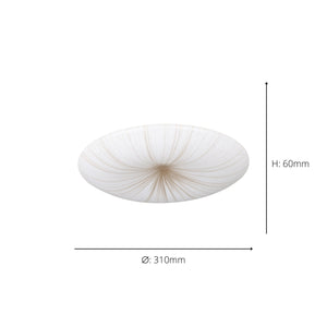 Eglo EU Nieves 1 White & Gold LED Ceiling Light, (D) 31cm