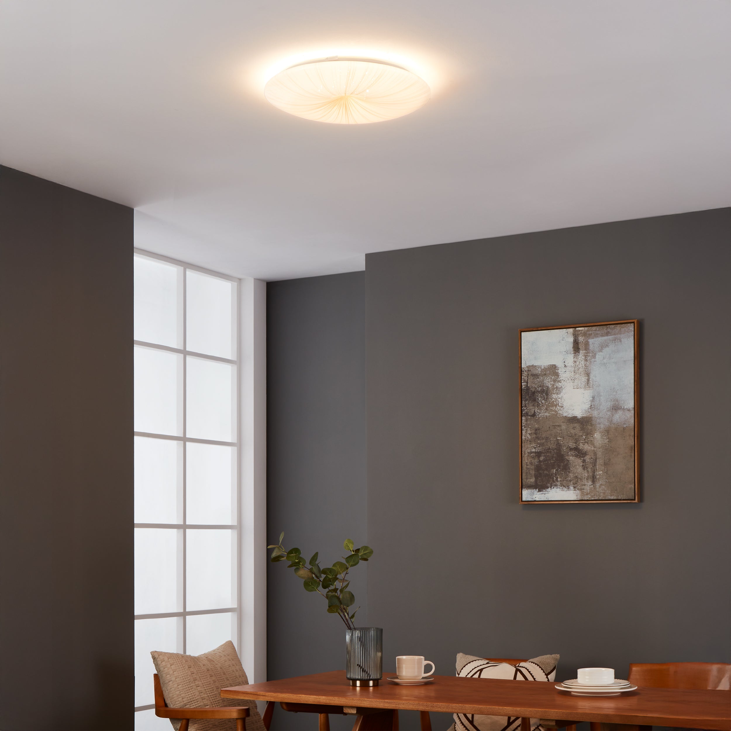 Eglo EU Conomavilla-Z Black Steel Conical Shades Modern Smart Control Table Lamp