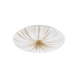 Eglo EU NIEVES 1 LED Wall & Ceiling Light – White & Gold Finish, Integrated LED, Warm White 3000K, 510mm Indoor Light
