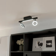 Eglo EU Cardillio 2 Aluminium & Black Steel LED 2-Light Spotlight