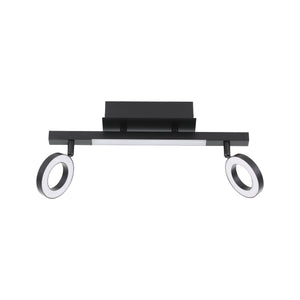 Eglo EU Cardillio 2 Aluminium & Black Steel LED 2-Light Spotlight