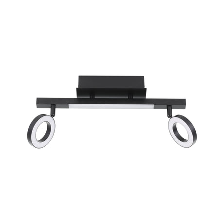 Eglo EU Cardillio 2 Aluminium & Black Steel LED 2-Light Spotlight