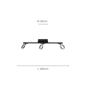Eglo EU Cardillio 2 Aluminium & Black Steel LED 3-Light Spotlight