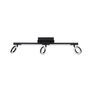 Eglo EU Cardillio 2 Aluminium & Black Steel LED 3-Light Spotlight