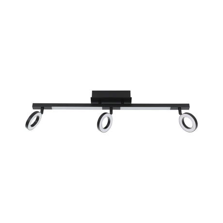 Eglo EU Cardillio 2 Aluminium & Black Steel LED 3-Light Spotlight