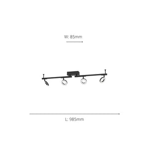 Eglo EU Cardillio 2 Aluminium & Black Steel LED 4-Light Spotlight