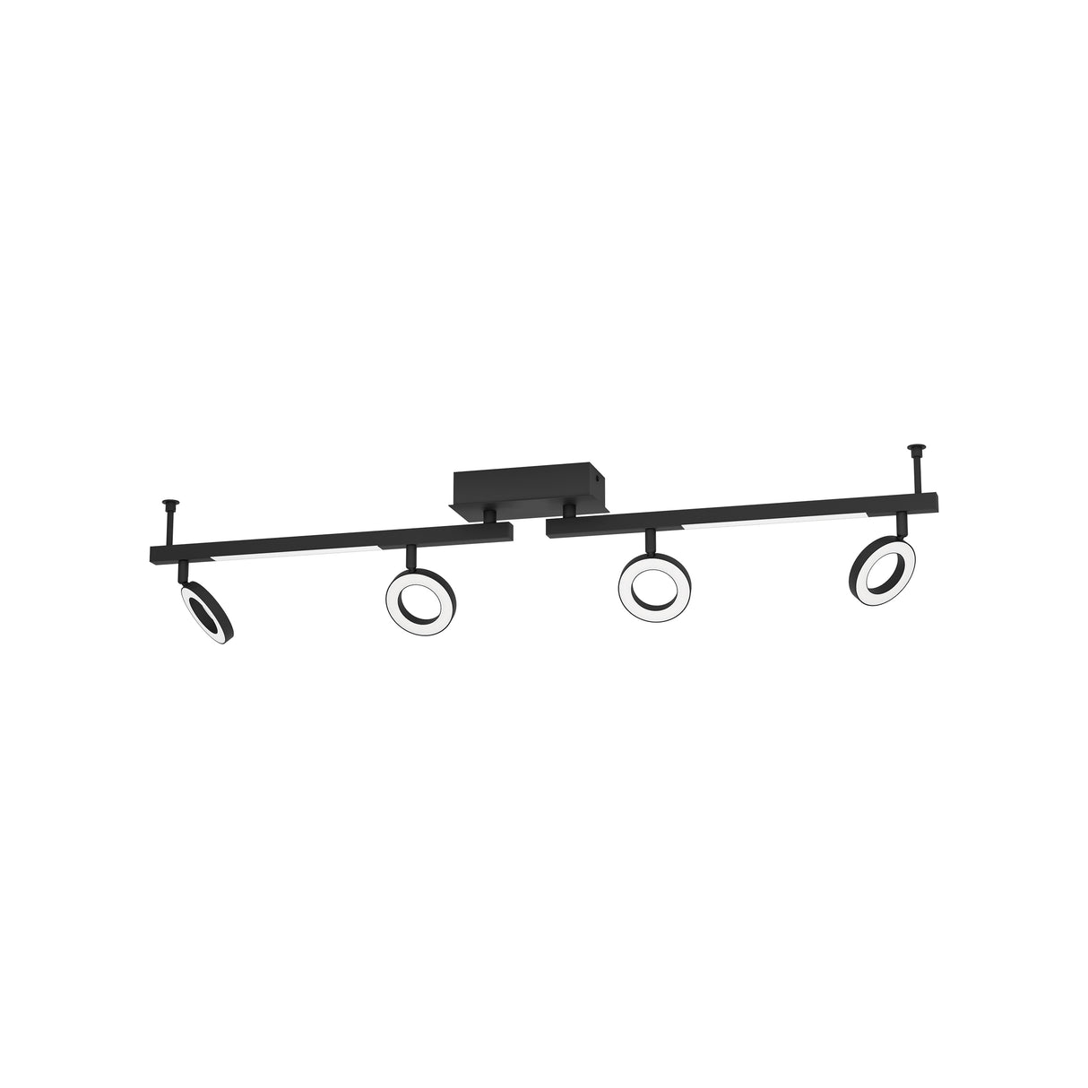 Eglo EU Cardillio 2 Aluminium & Black Steel LED 4-Light Spotlight