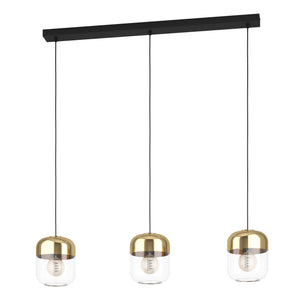 Eglo EU Maryvilla Gold & Clear 3-Light Pendant