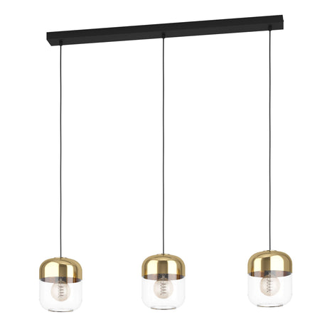 Eglo EU Maryvilla Gold & Clear 3-Light Pendant