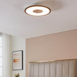 Eglo EU Marmorata LED Ceiling Light Round Black Panel with Night Sky Effect, Warm White 3000K