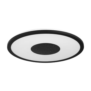 Eglo EU Marmorata LED Ceiling Light Round Black Panel with Night Sky Effect, Warm White 3000K