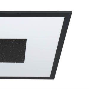 Eglo EU Marmorata LED Ceiling Light Square Black Panel with Night Sky Effect, Warm White 3000K